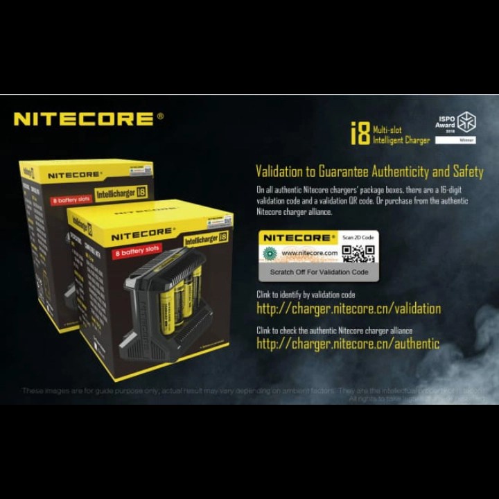 NITECORE I8 BATTERY BATERE BATERAI CHARGER UNIVERSAL AA AAA 18650