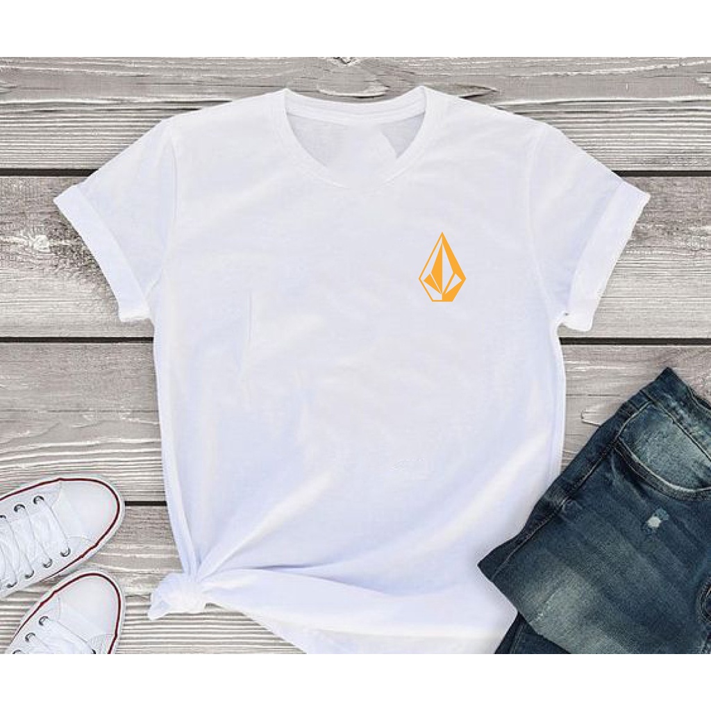 Kaos Cewek Motif VOLCOM/ Kaos cewe Lengan Pendek Kaos Perempuan/ Baju Distro Premium T-shirt Cewe