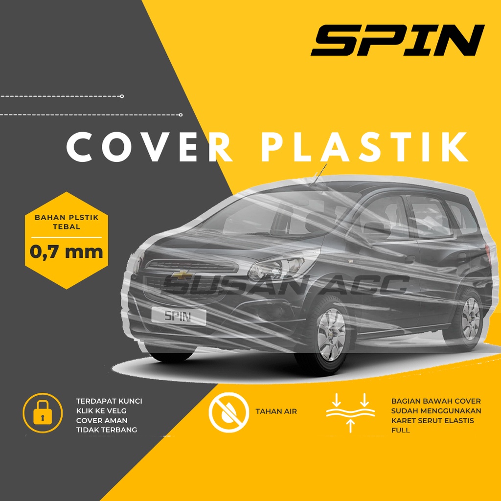 Body Cover Mobil Spin Transparan Sarung Mobil chevrolet spin waterproof/plastik bening chevrolet spin/chevrolet aveo/chevrolet sprak/chevrolet lova/chevrolet captiva/chevrolet trak/chevrolet tavera/chevrolet zafira/avanza/avanza lama/avanza veloz/xenia