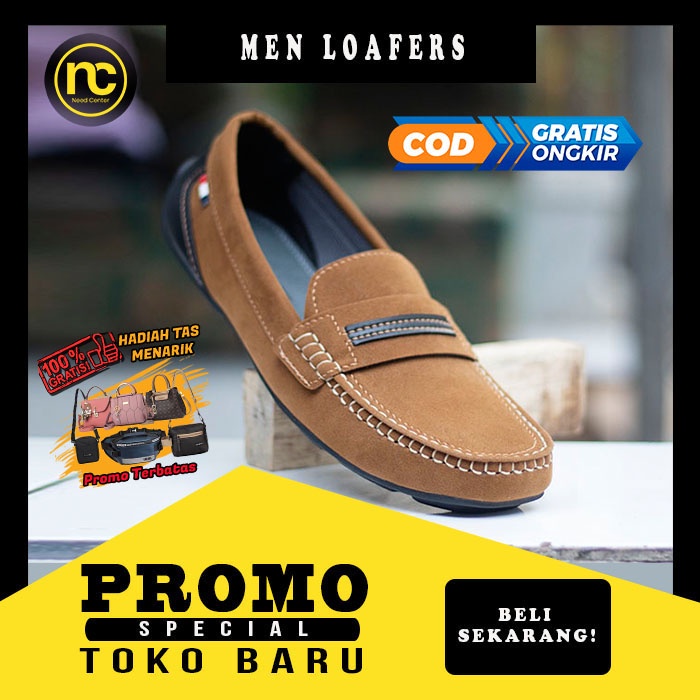 (SANITEC) SEPATU MOCCASINS LOAFERS SLIP ON PRIA KEREN MURAH TERBARU BERKUALITAS BERGARANSI (Sepatu C