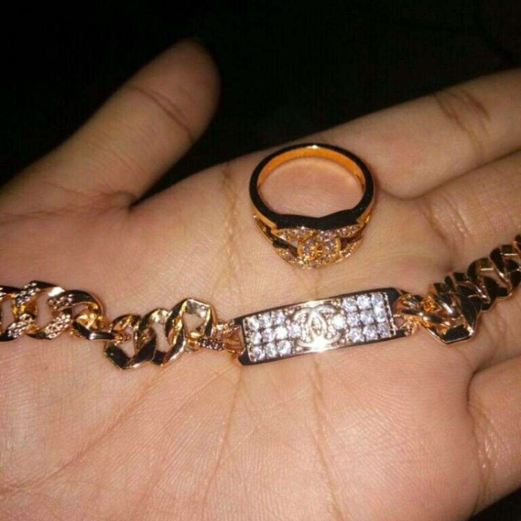 Set Perhiasan Gelang Wanita Rante Cenel bonus cincin