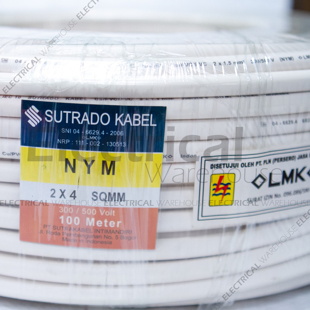 Kabel Listrik NYM 2x4mm2 SUTRADO 100 Meter ( 2x4mm 2x4 Mm 2 X 4 Mm2 100M )