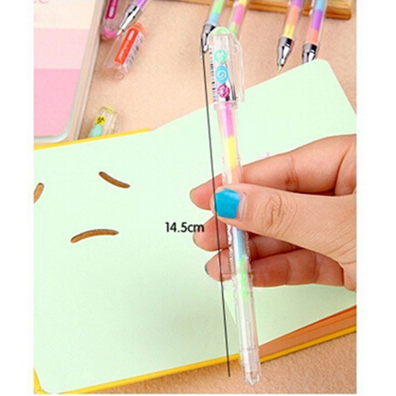 (LUCKID) 1pc Pulpen / Bolpoin / Highlighter Desain Lucu 6 Warna