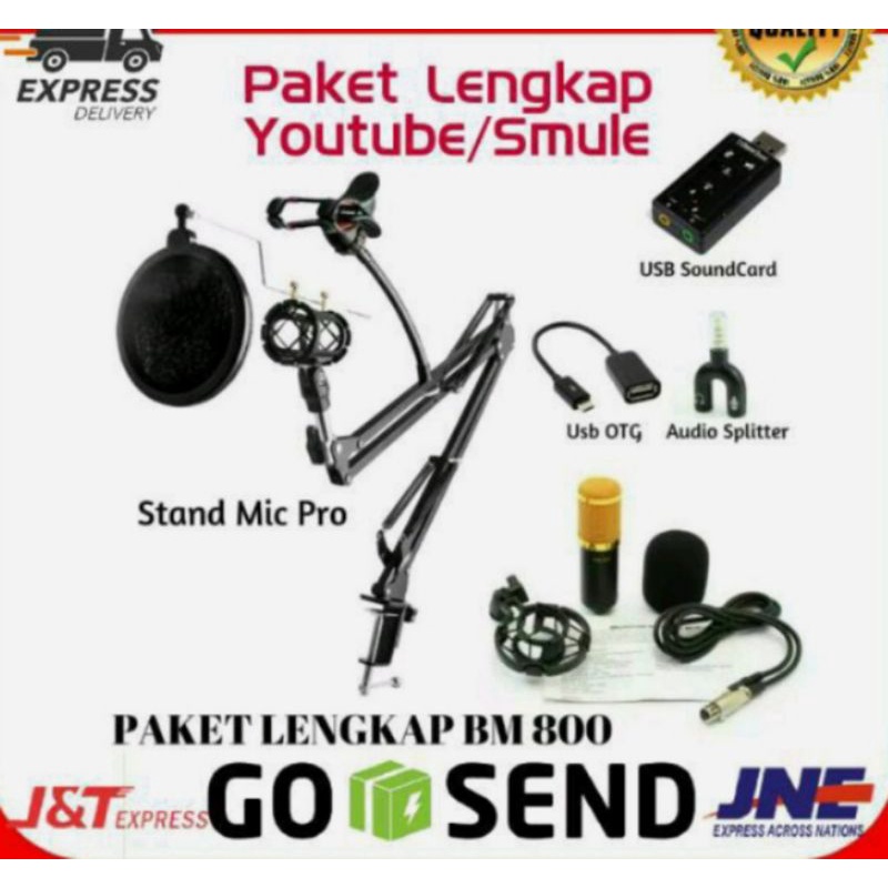 Paket Lengkap Mic Condenser BM800 Taffware Online Smule