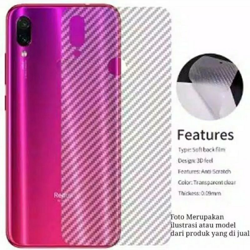 ZENFONE MAX M2 XB633KL - ZENFONE 4 MAX PRO ZC554KL - SKIN KARBON ANTI GORES BELAKANG