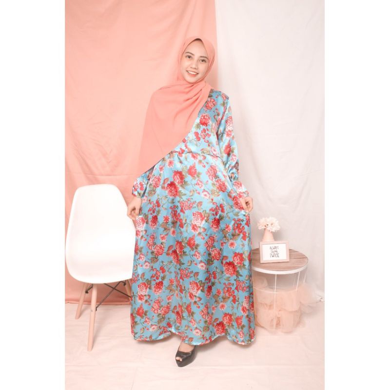 (COD)JELITA MAXI GAMIS MONALISA // GAMIS BUSUI BAHAN SATIN MOTIF