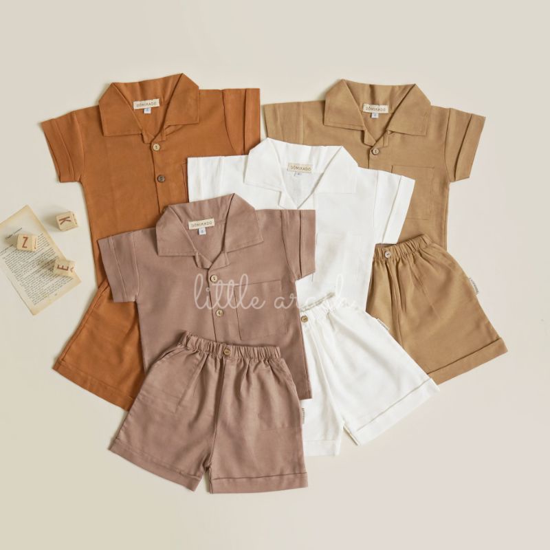 Domikado | Danish Set Pants | Setelan linen anak | Setelan safari