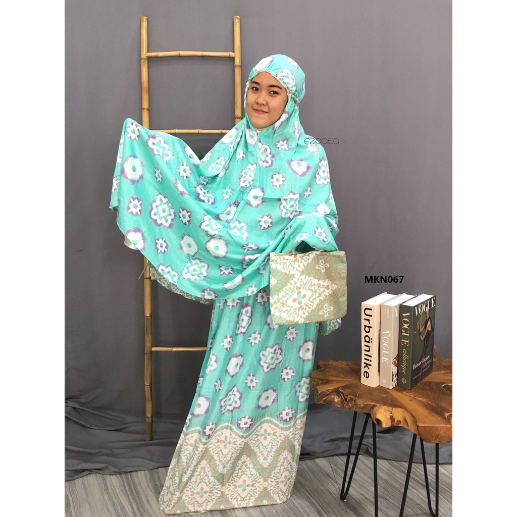 Ezpata Mukena Bali Dewasa Putusan Bahan Rayon Adem dan Halus Motif Bunga Tie-dye Ukuran Standard Termurah Free Tas Mukena Cantik