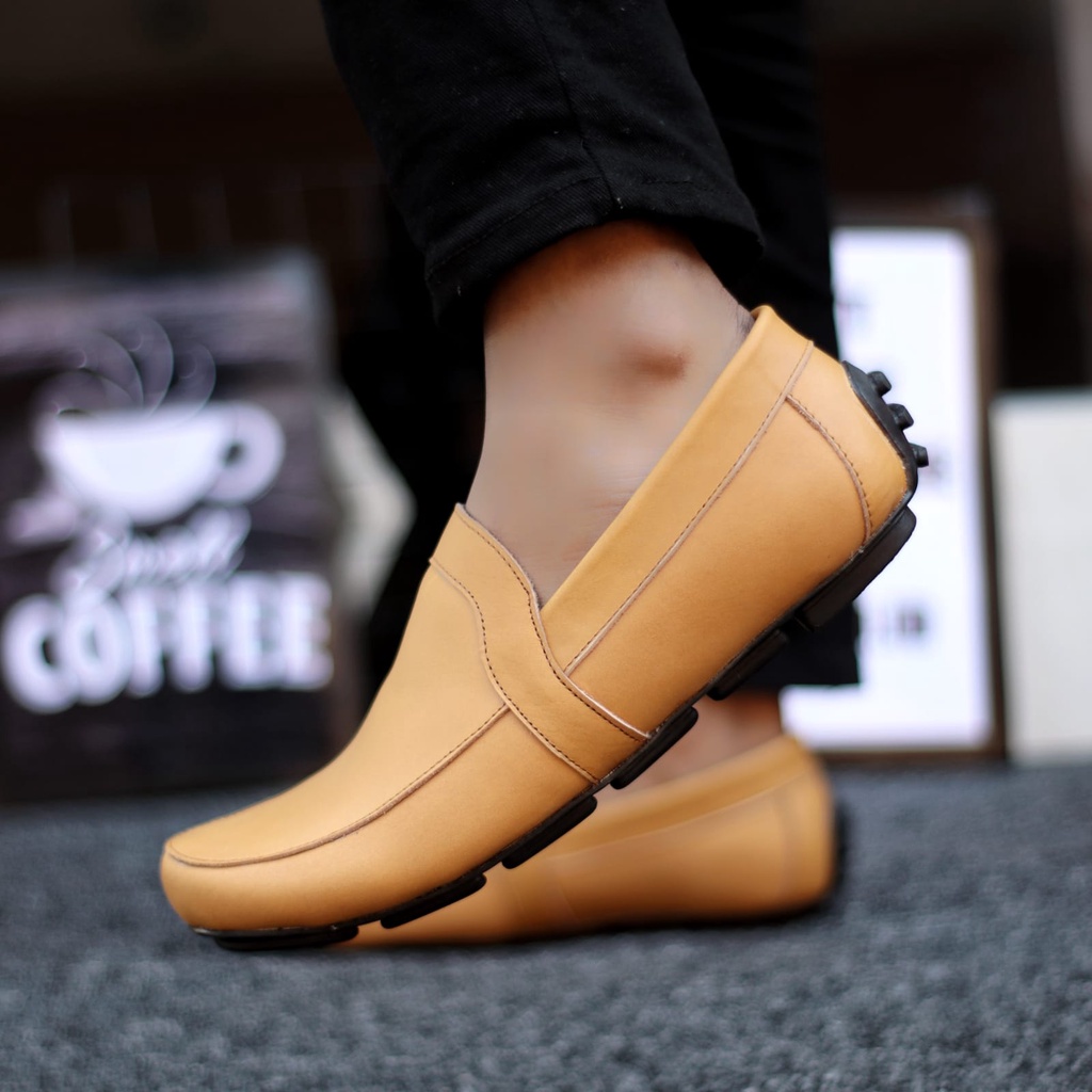 Abraham Palos - Sepatu Kulit Slip On Pria Kerja Kantor Santai