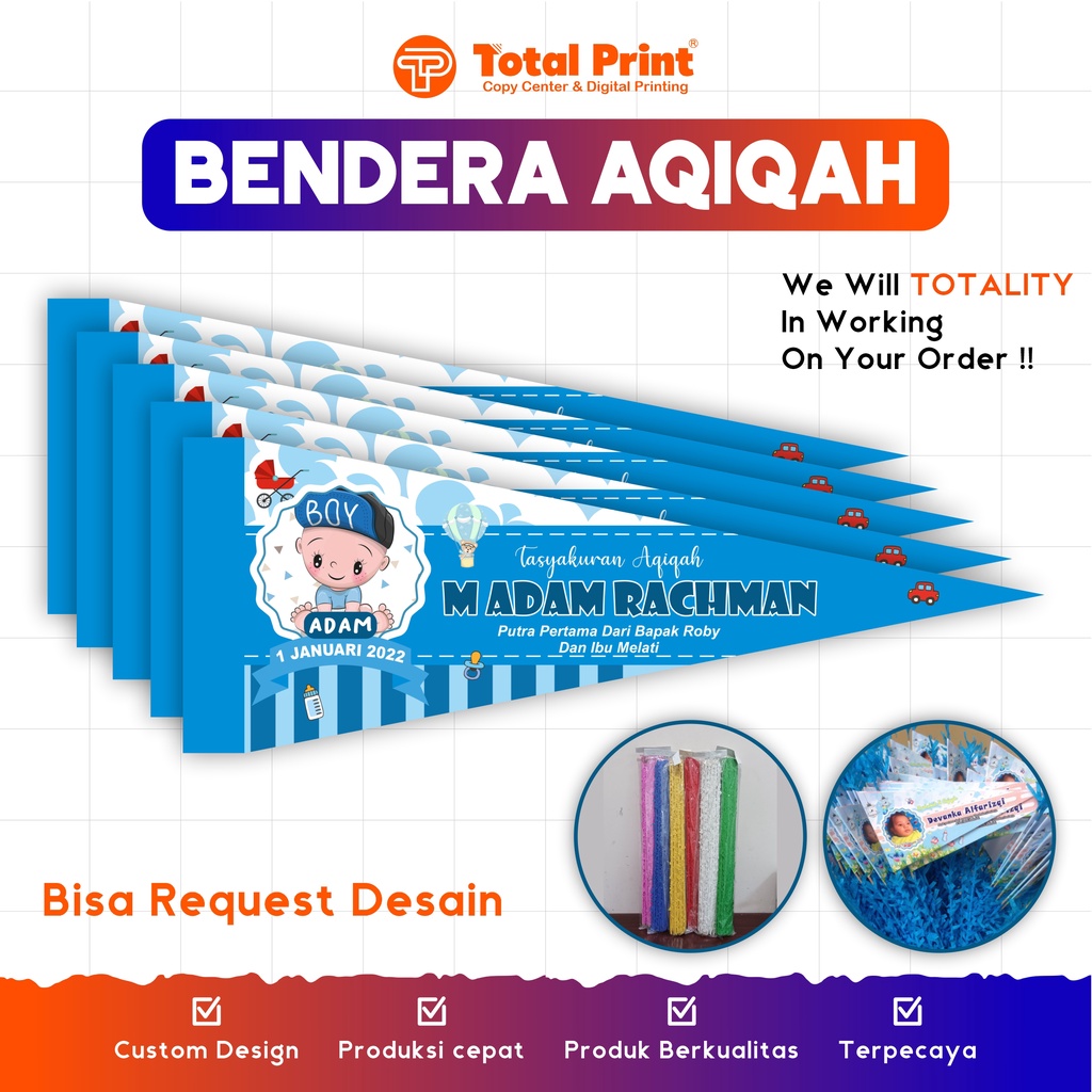 BENDERA AQIQAH / BENDERA PESTA / BENDERA MURAH