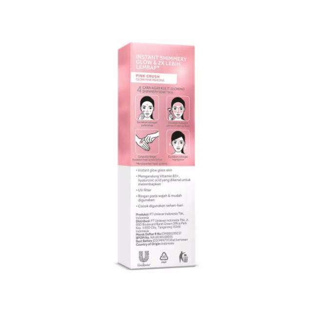 pond's Glow Up Instabright moisturizer cream pink 20gr (pink crush)