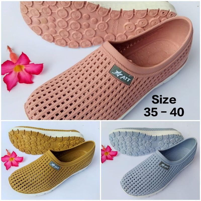 Sepatu Karet Wanita Anti Air l Sepatu Slip On Wanita Kekinian ATT PSW 159 Uk 35-40