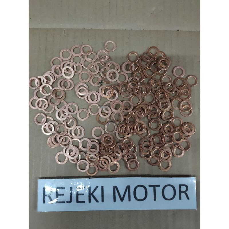 RING TEMBAGA 8×14 TEBAL 1 MM (ISI 20)UNTUK BAUT SLANG MINYAK REM CAKRAM