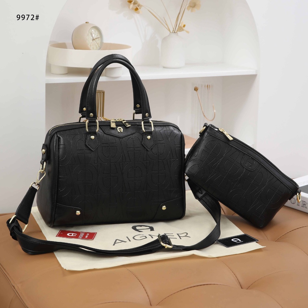 AG Leather Embossed Speedy Bag 9972