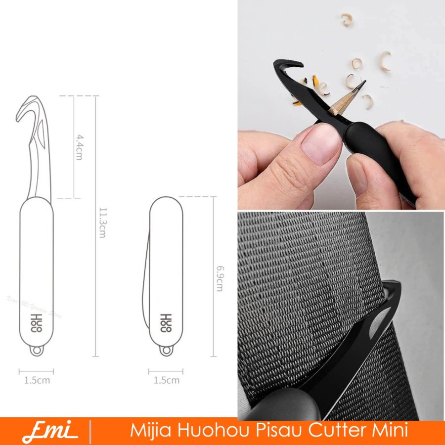 Mijia Huohou Pisau Cutter Mini Fold Fruit Knife Camp Tool - Hitam