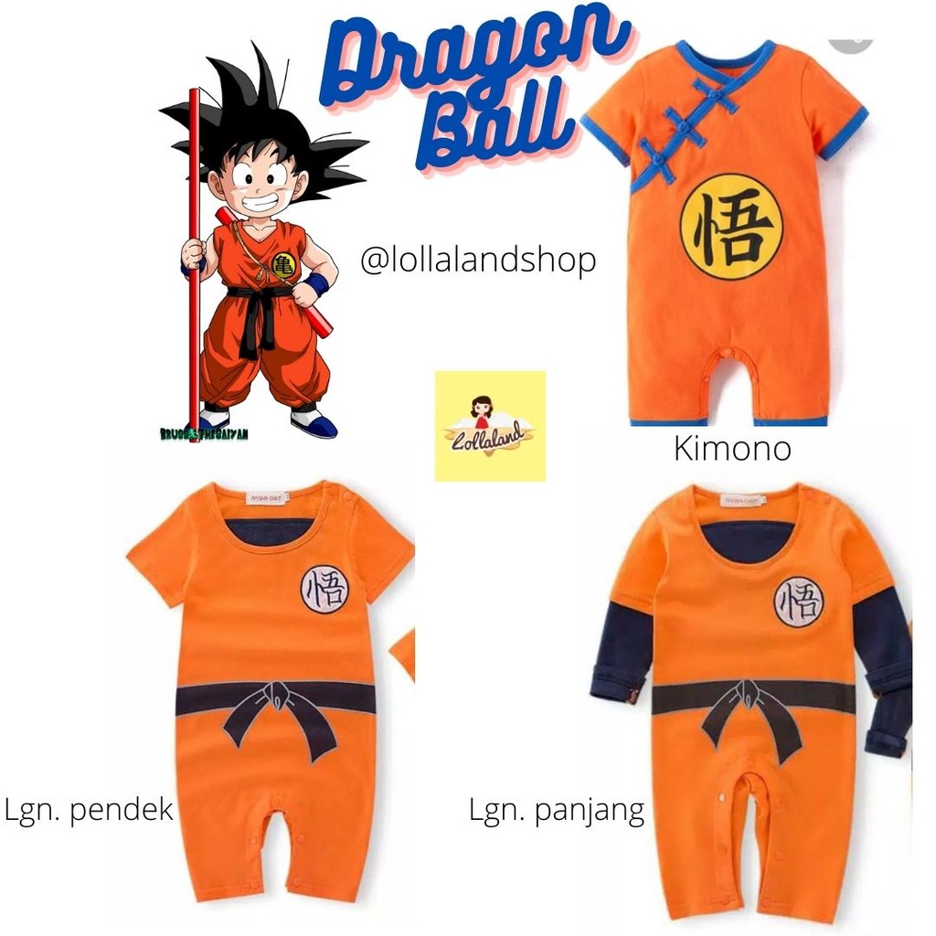 Baju Dragon Ball Goku Romper Bayi Lengan Panjang