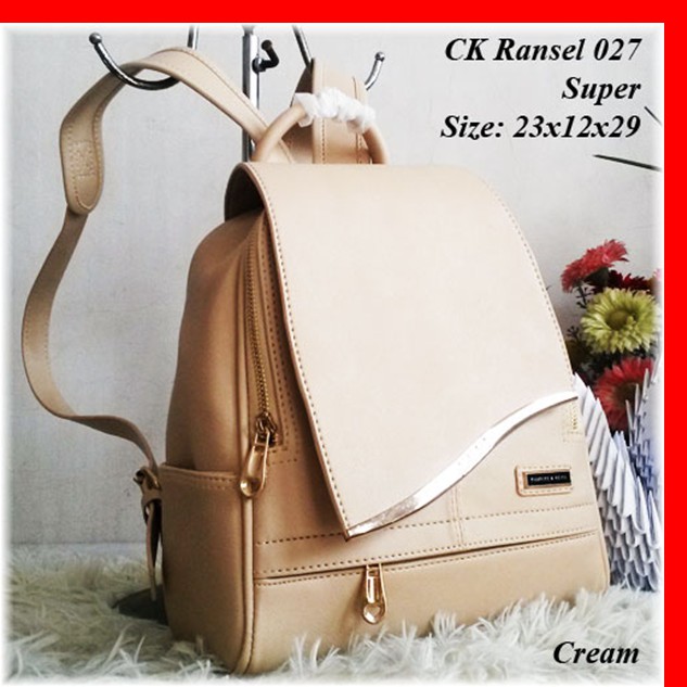 Tas Charles N Keith Ransel 027 Beige / Tas Wanita / Tas Import / Tas Branded / Tas Ransel