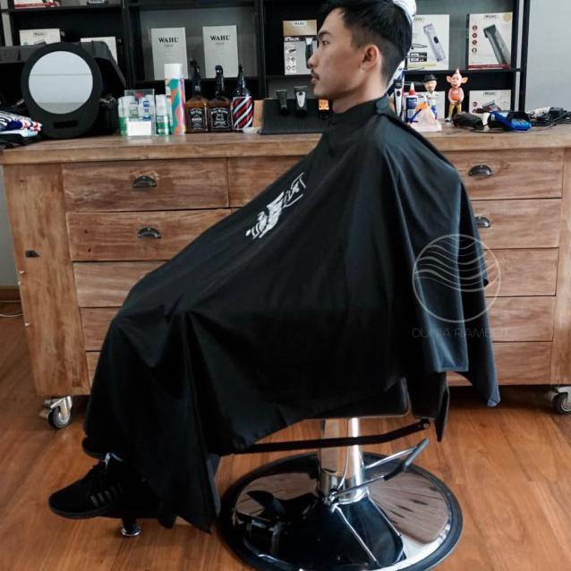 WAHL CAPE BLACK ORIGINAL BORDIR / KEP / KAIN KIP CUKUR BARBER SALON