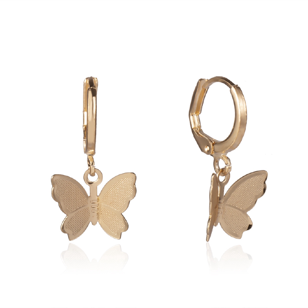 [ Women Popular Metal Butterfly Pendant Earrings ] [Ladies Korean INS Style Drop Earring] [Girls Sweet Stud Earrings]