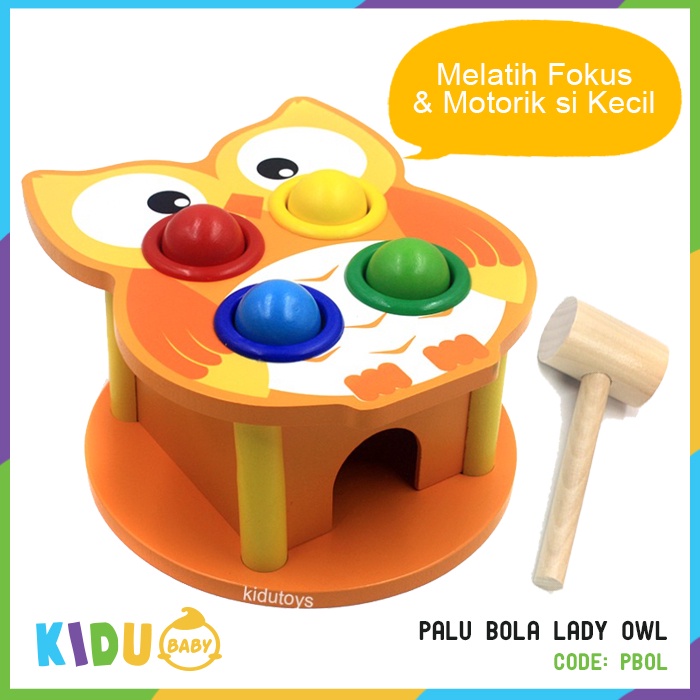 Mainan Montessori Mainan Motorik Wooden Toys Palu Bola Motorik Anak Gambar Hewan Kidu Baby