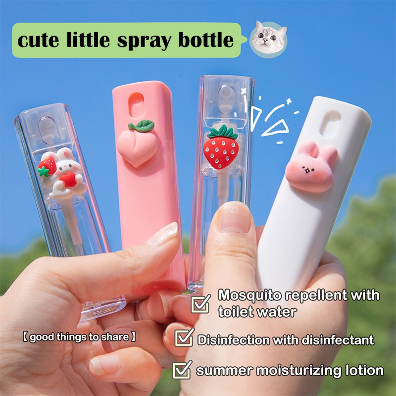 [Grosir] Botol Spray Mini Persegi Kartun Desain Tersembunyi Perjalanan Poratble Desinfeksi Penyiraman Pewangi Cosmestic Bottle