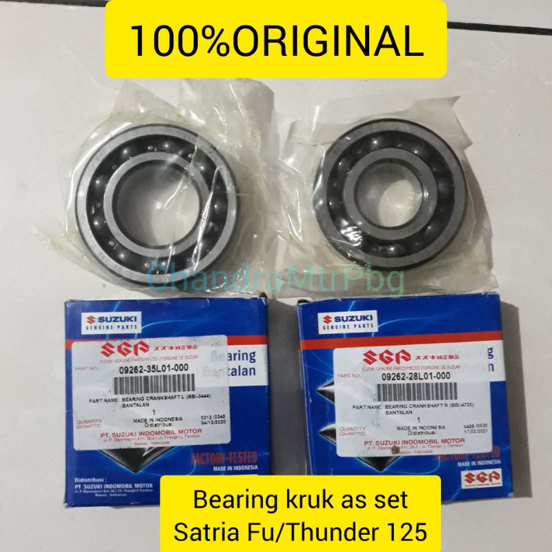 bearing k laher kruk as satria fu/thunder 125 sgp bb1-4725 63/28 & bb1-3444 6207 ori asli 1set laker