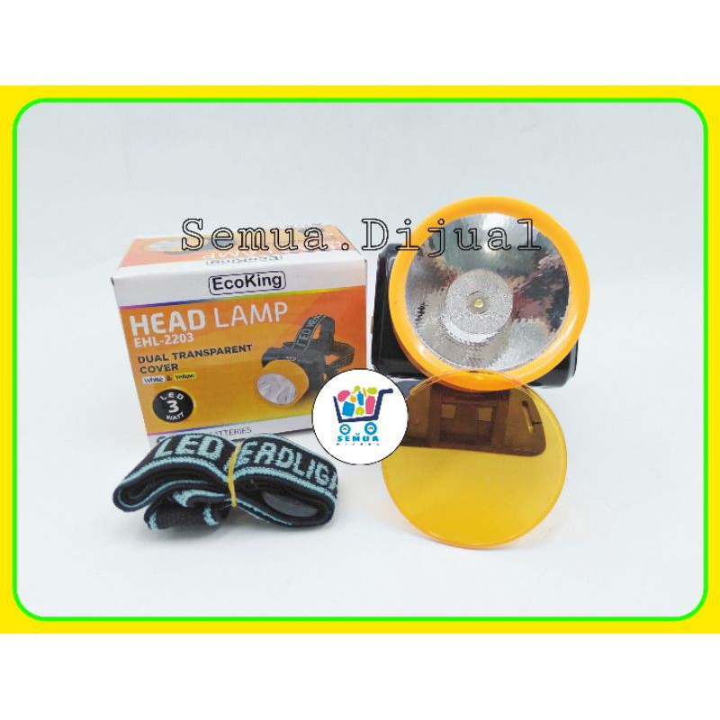 Semua.Dijual / SENTER ECOKING 2203 / SENTER KEPALA / HEAD LAMP / HEADLAMP / SENTER MINI