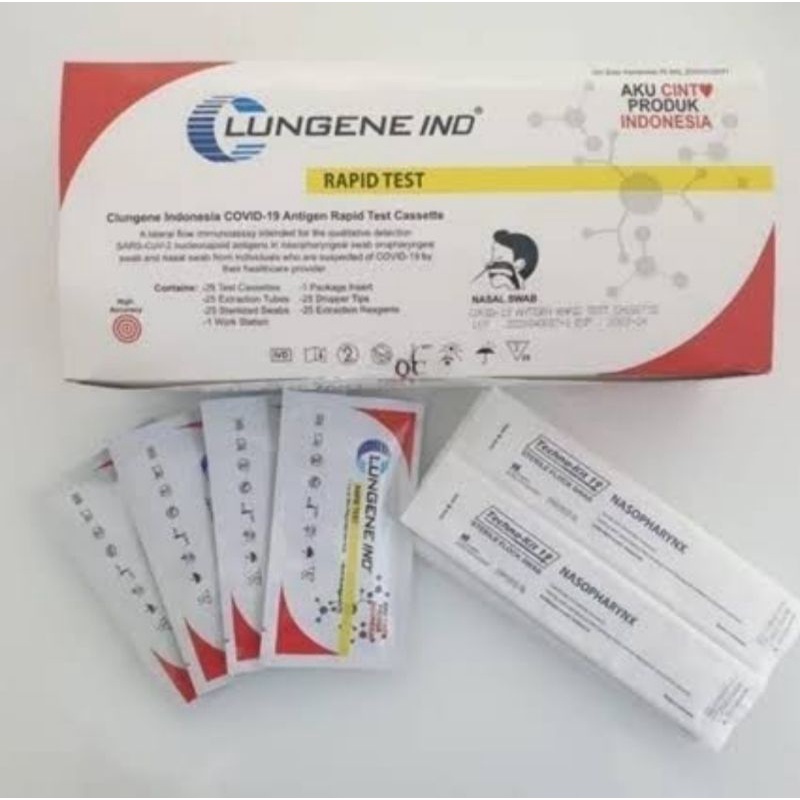 Alat Rapid Test Swab Tes Antigen Clungene Lungene Merah Putih Kemenkes Original Ecer Mandiri