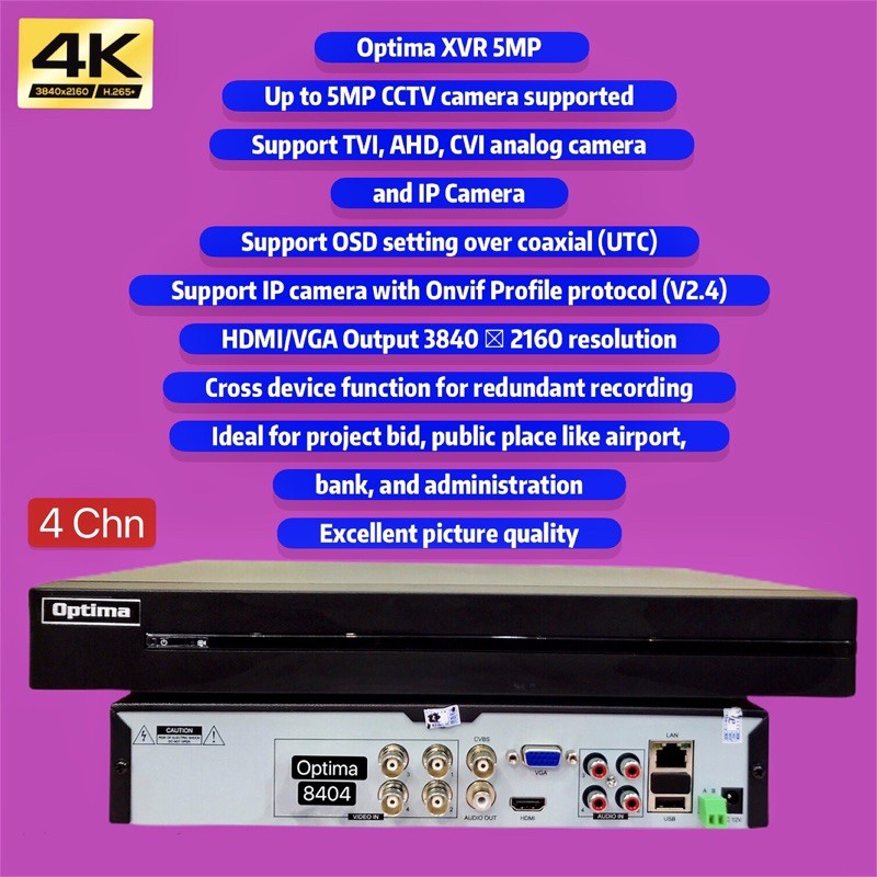 Paket cctv 4 kamera optima ic sony 5mp ul