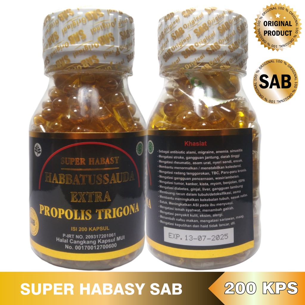 Habbatussauda extra Propolis Trigona Super Habasy 200kapsul Original