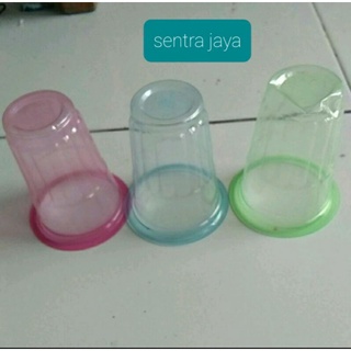 Jual gelas plastik frutang ulir warna cup es 120 ml gelas pesta bening ...