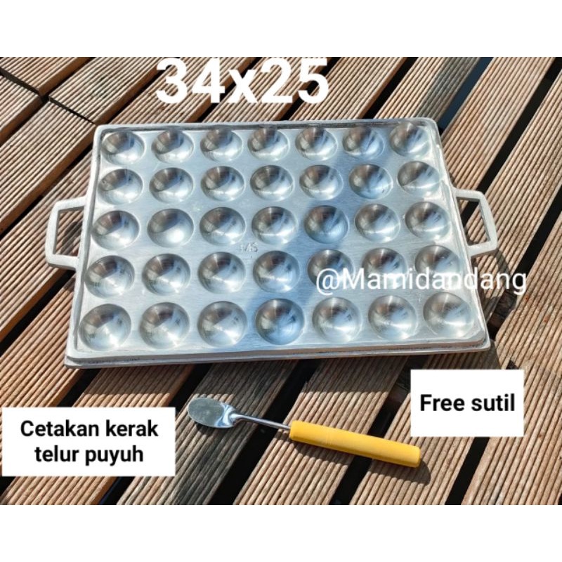 Cetakan kerak telur puyuh,tokayaki besar isi 35 ukuran 34x25