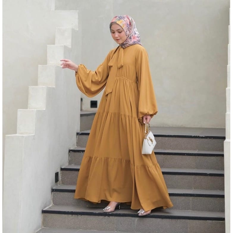 Gamis Blesia Ruffle Maxi Dress Wanita