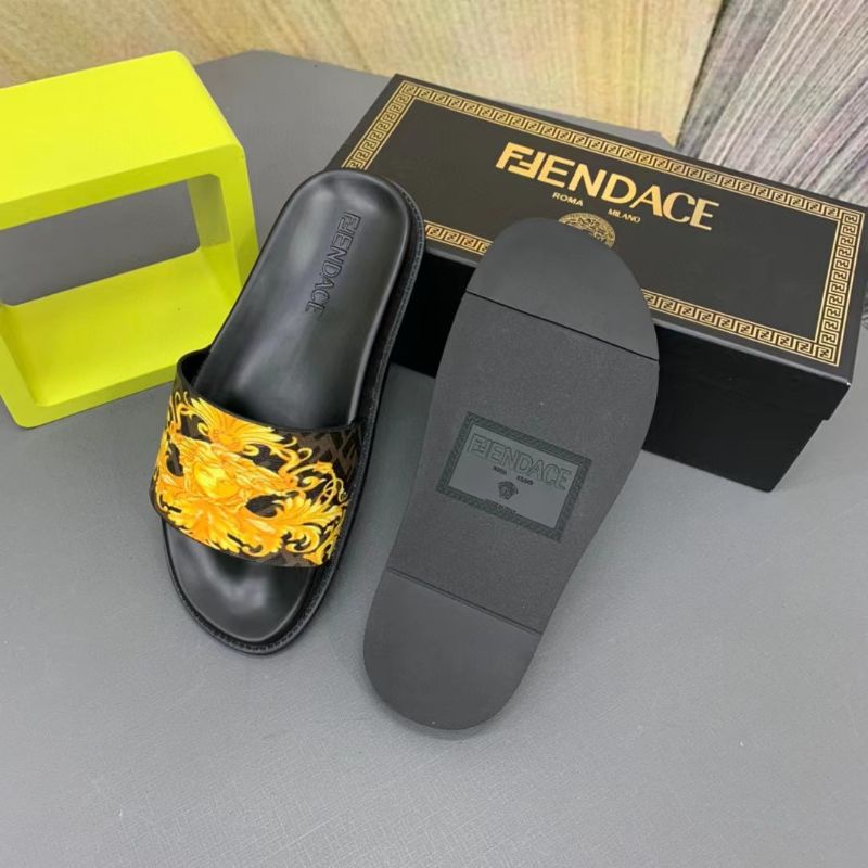 sandal pria Fendace sendal cowok selop slippers branded men P1SHOES mirror top