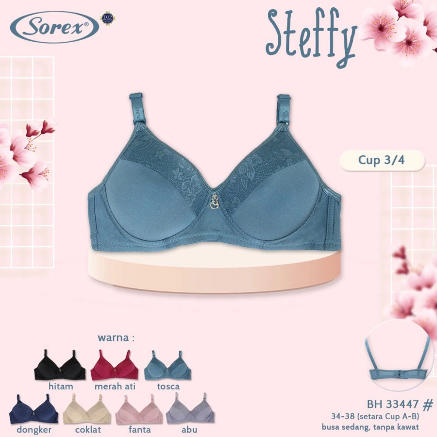 Bh Busa Tipis Tanpa Kawat Bra Sorex Motif Bunga Cantik