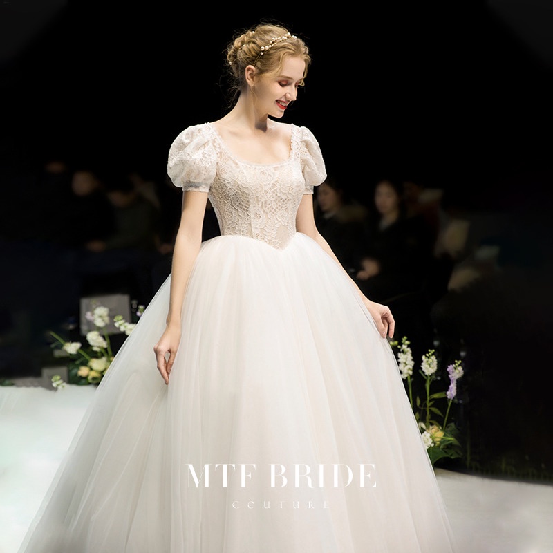 ♦▤✱[Sisilia matahari terbit] gaun pengantin 2021 pengantin baru gaya putri istana kasa Prancis lenga
