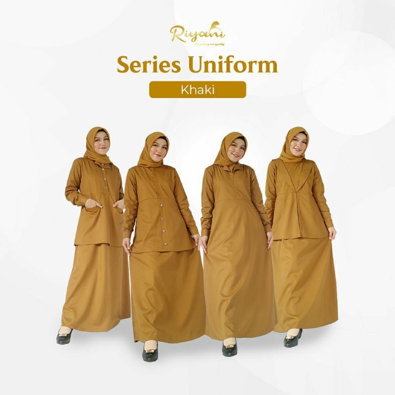 GAMIS KHAKI SERAGAM DINAS PEMDA PNS ASN PDH PERAWAT BIDAN/ GAMIS WANITA PREMIUM KERJA SYAR'I BUSUI