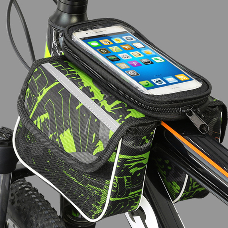 Bicycle Bag Touch Screen Waterproof Reflective Bicycle Frame Bag