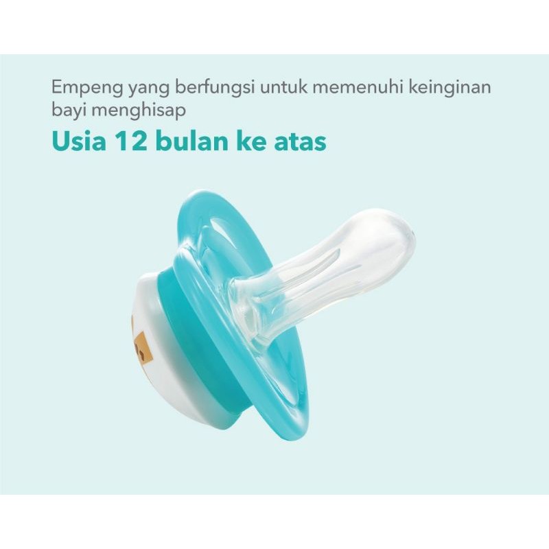 Empeng Pigeon Mini Light silicone Pacifier ada tutup S M L minilight