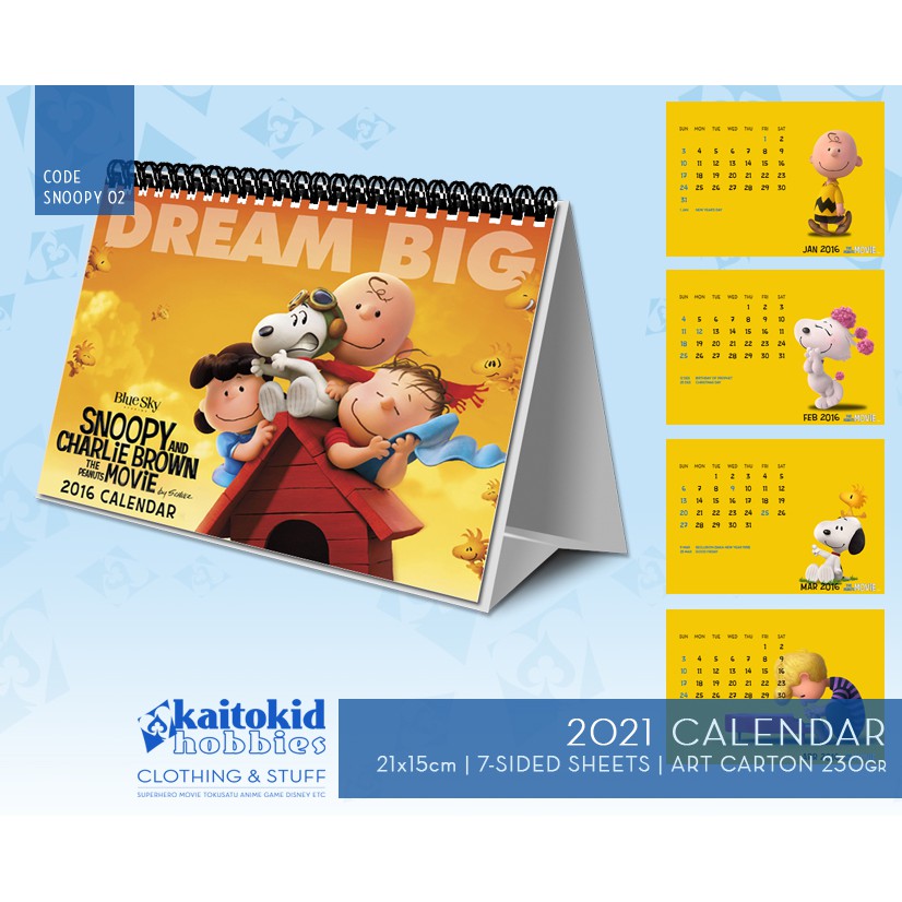 

Kalender SNOOPY 2025 Kuning Edisi Movie Bisa Custom Desain Bebas