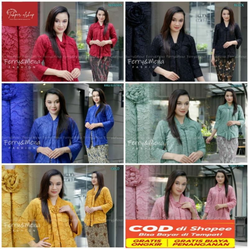 Setelan Kebaya Floy Brukat jumbo kebaya Modern Brukat Kebaya Kebaya Modern Atasan Brukat Baju Kebaya