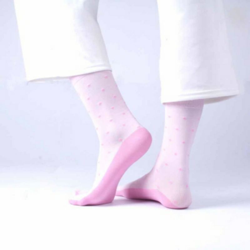 Kaos Kaki SOKA Essentials Polkadot - Kaos kaki Jempol Pendek Size M Motif-M-LightPink|PinkMuda