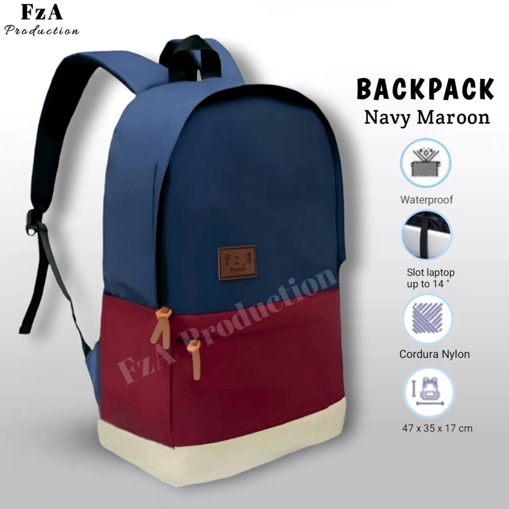 FzA Official - Tas Ransel Distro Original Casual pria Wanita / Tas Ransel Laptop / Backpack Sekolah Kuliah Distro Original Tas Punggung Laptop