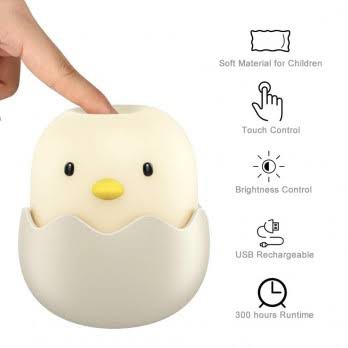 Lampu Tidur Anak Lucu Silicon Egg Shell Lampu Telur Unik Silicone Chick Silicon Night  Steamed Bun