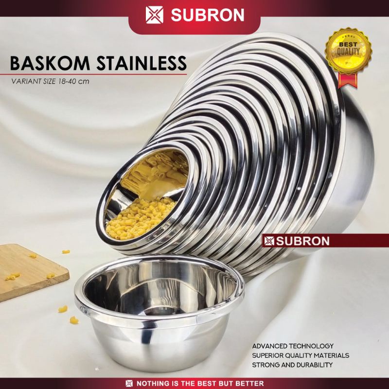 Subron Baskom Tinggi Serbaguna Stainless Steel AP 18cm-28cm