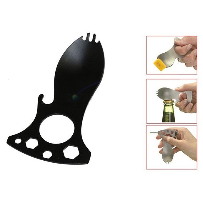 Eat N Tool Multifungsi CRKT 9001C Pembuka Botol Sendok Garpu Obeng EDC Outdoor KIT