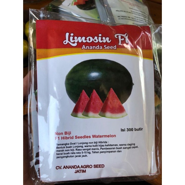Benih Semangka Limosin 300 butir semangka non biji