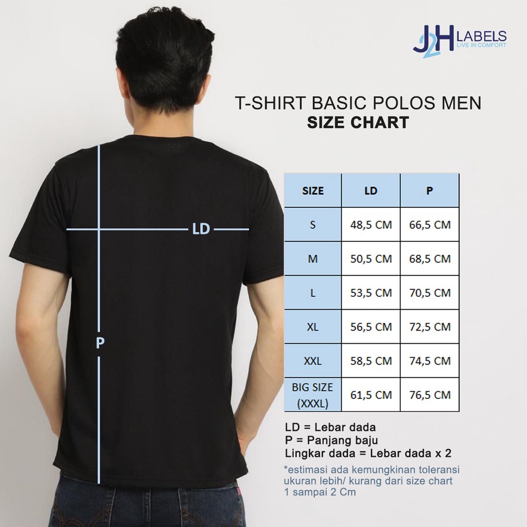 Tshirt Basic Polos Atasan Dewasa Kaos remaja laki laki / unisex polos - Men (Bold Colors)