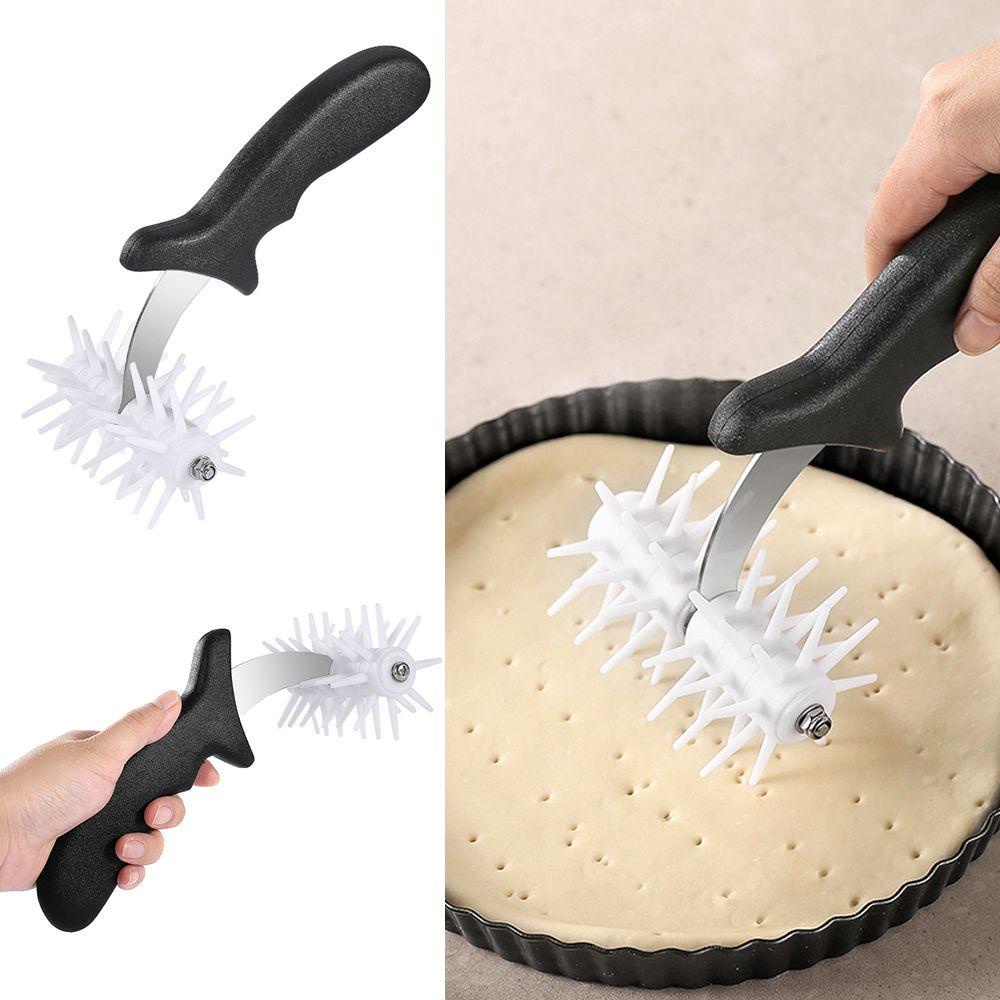 Top Pizza Rolling Pin Anti Lengket Biskuit Pie Hole Puncher Embos Roller Pin