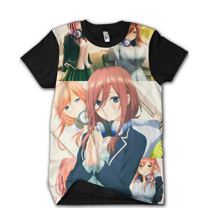 PROMO Kaos 3D Anime Miku Nakano Headphone - Size S Sampai XXXXXL